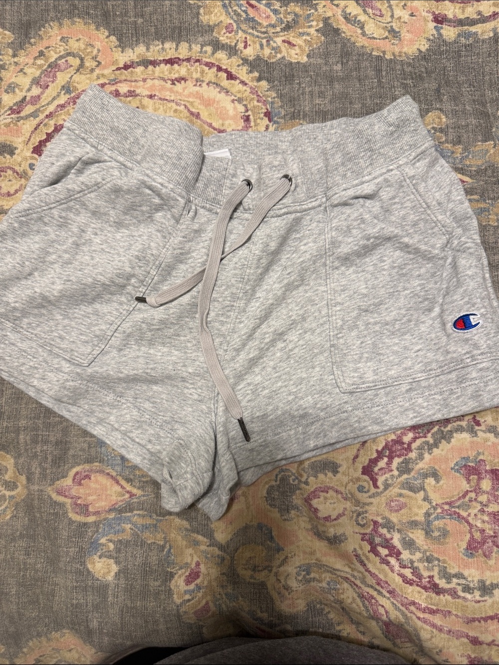 Champion Light Gray Heather Athletic Drawstring Shorts